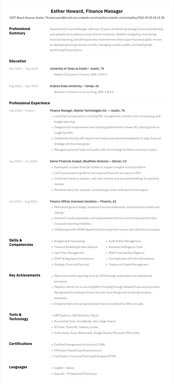 CV Template 28 CV template preview