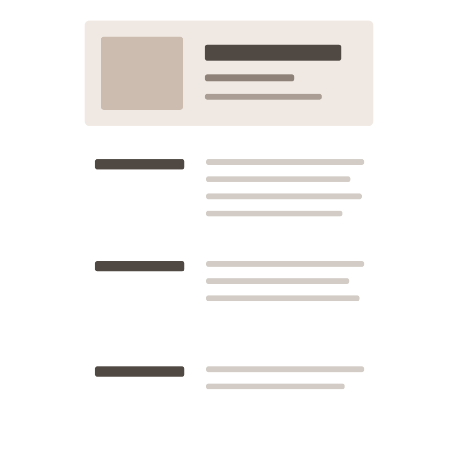 ATS Arts Profile CV template preview