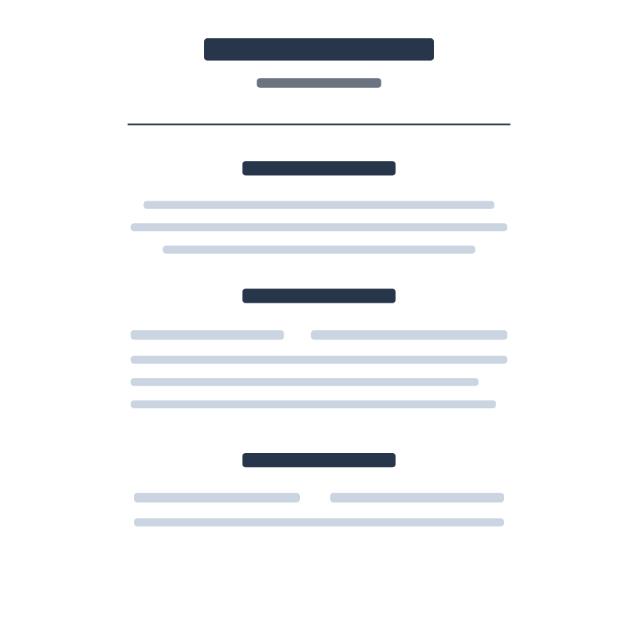 ATS HR Centered CV template preview