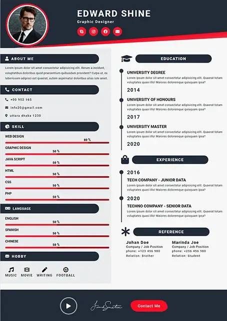 CV Template 1 CV template preview
