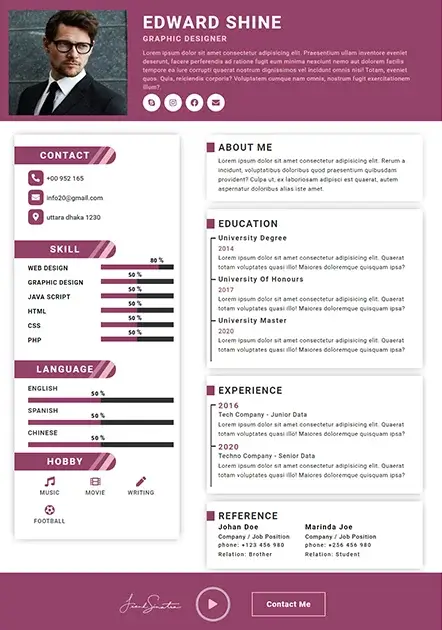 CV Template 4 CV template preview