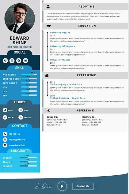 CV Template 5 CV template preview