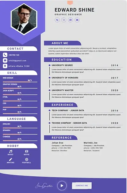 CV Template 8 CV template preview