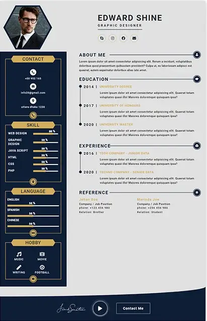 CV Template 9 CV template preview