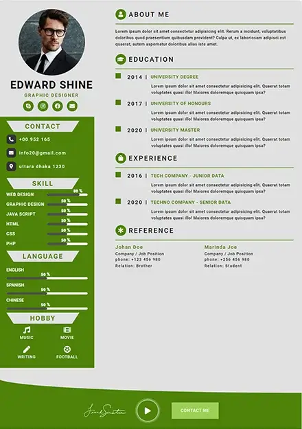 CV Template 13 CV template preview