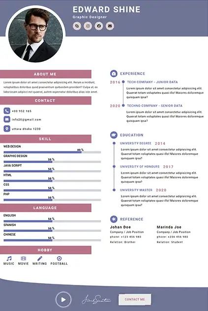CV Template 18 CV template preview