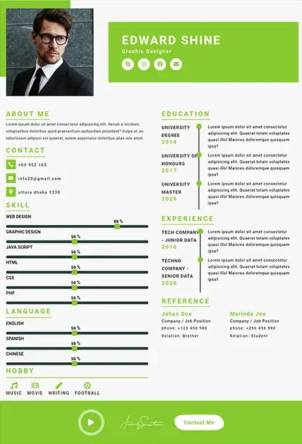 CV Template 21 CV template preview