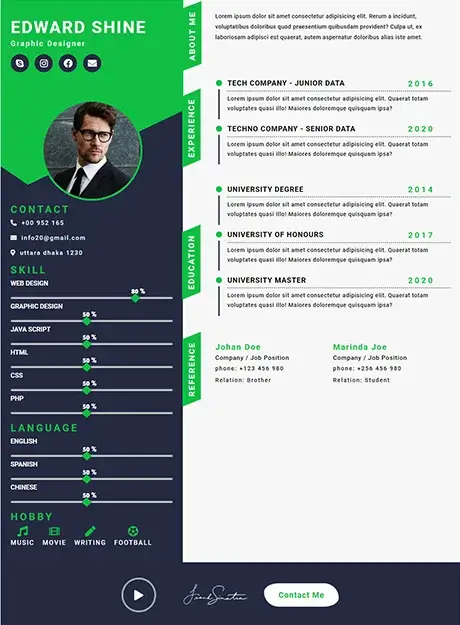 CV Template 25 CV template preview