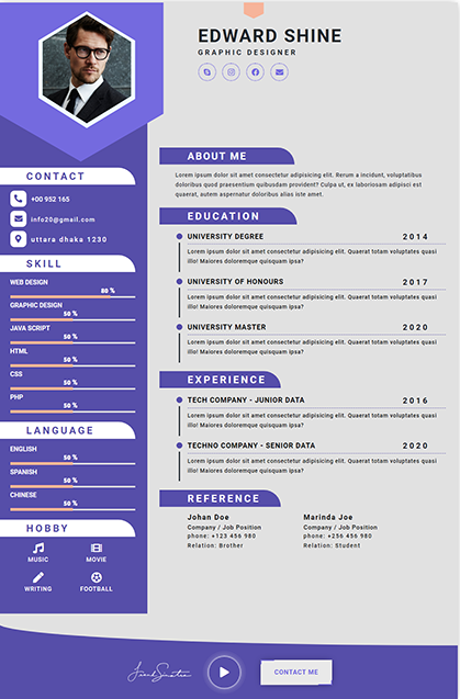 CV Template 21 CV template preview