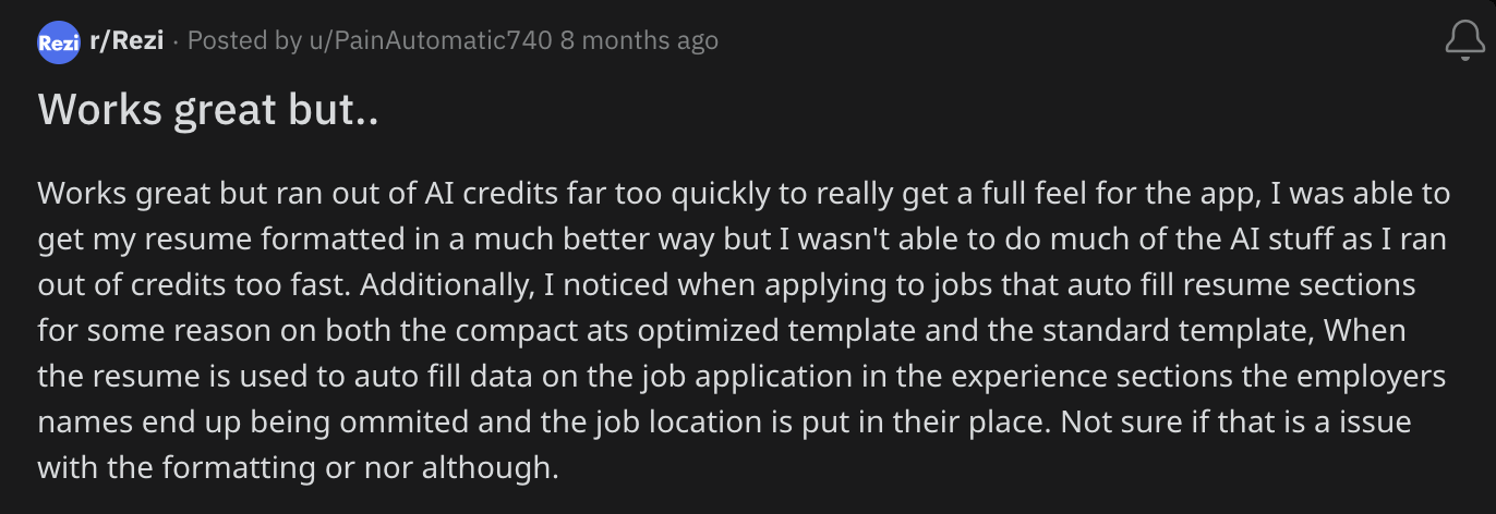 rezi ai reddit reviews
