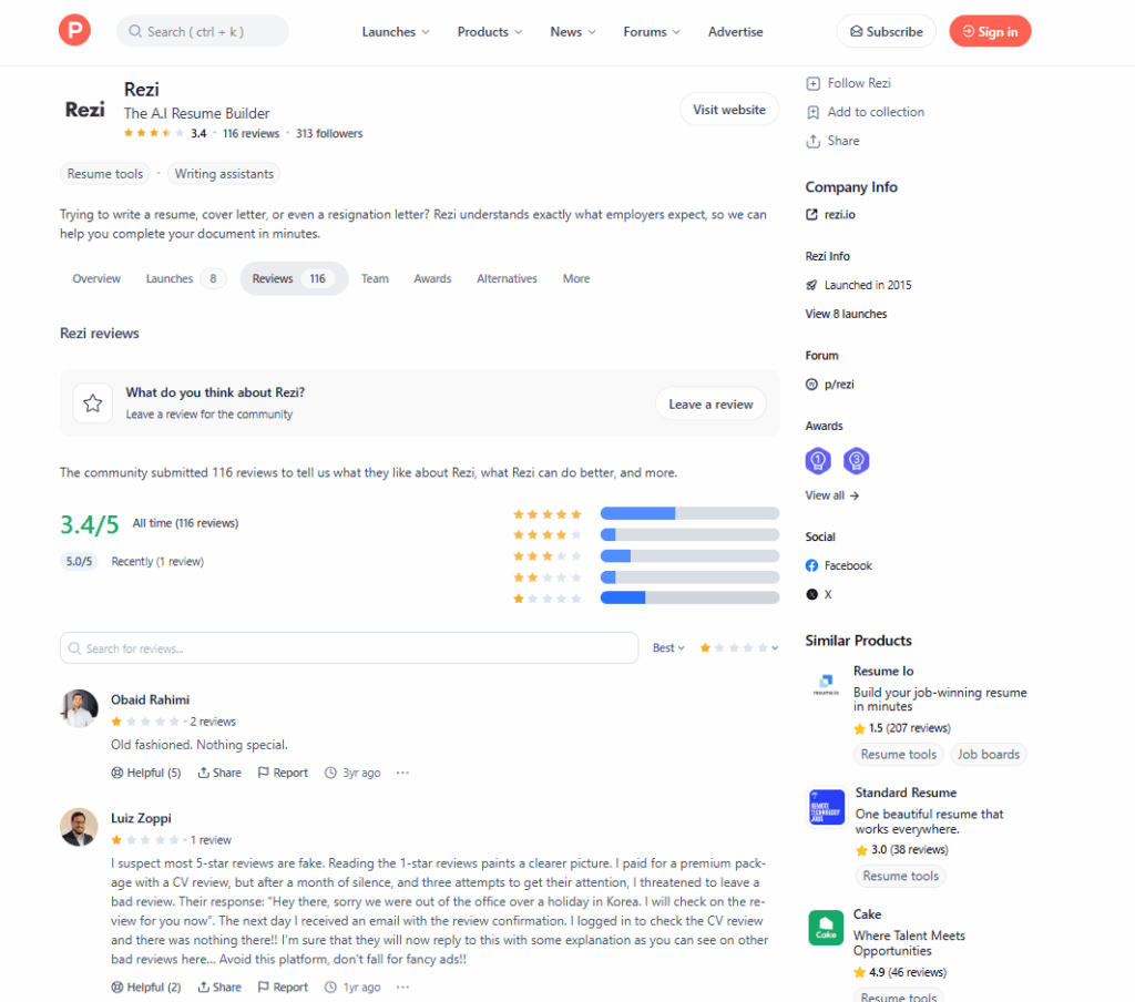 Rezi AI vs WP CV Builder Saas: Best Rezi AI Alternative (Based on Real Reviews) 4 image 3