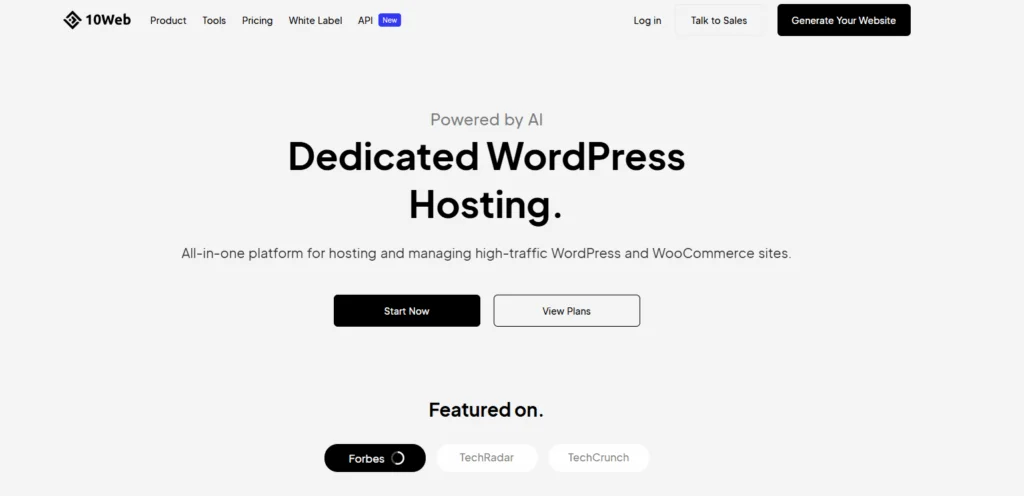 Affordable WordPress Hosting Services For SaaS Business 2025 4 10web website banner
