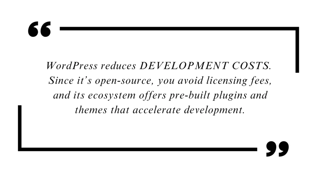 How To Use WordPress as a SaaS Platform? 3 wordpress reduces development costs