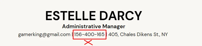 incorrect contact details