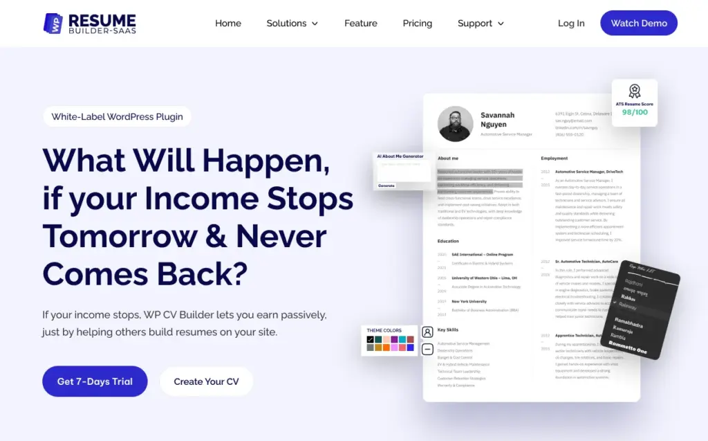 Best WordPress SaaS Business Ideas For 2025 2 wp cv builder website